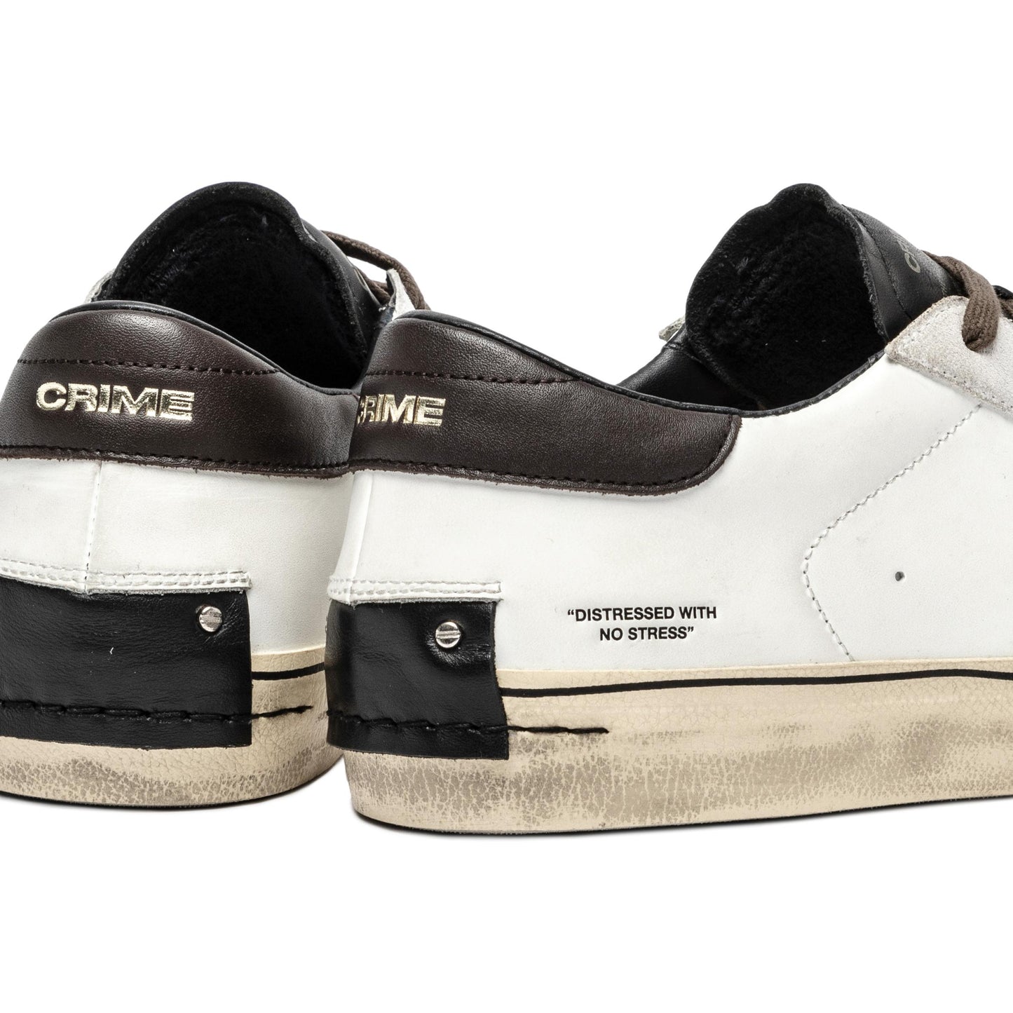 Crime London 11075 Distressed 2.0 sneaker uomo in pelle bianca 