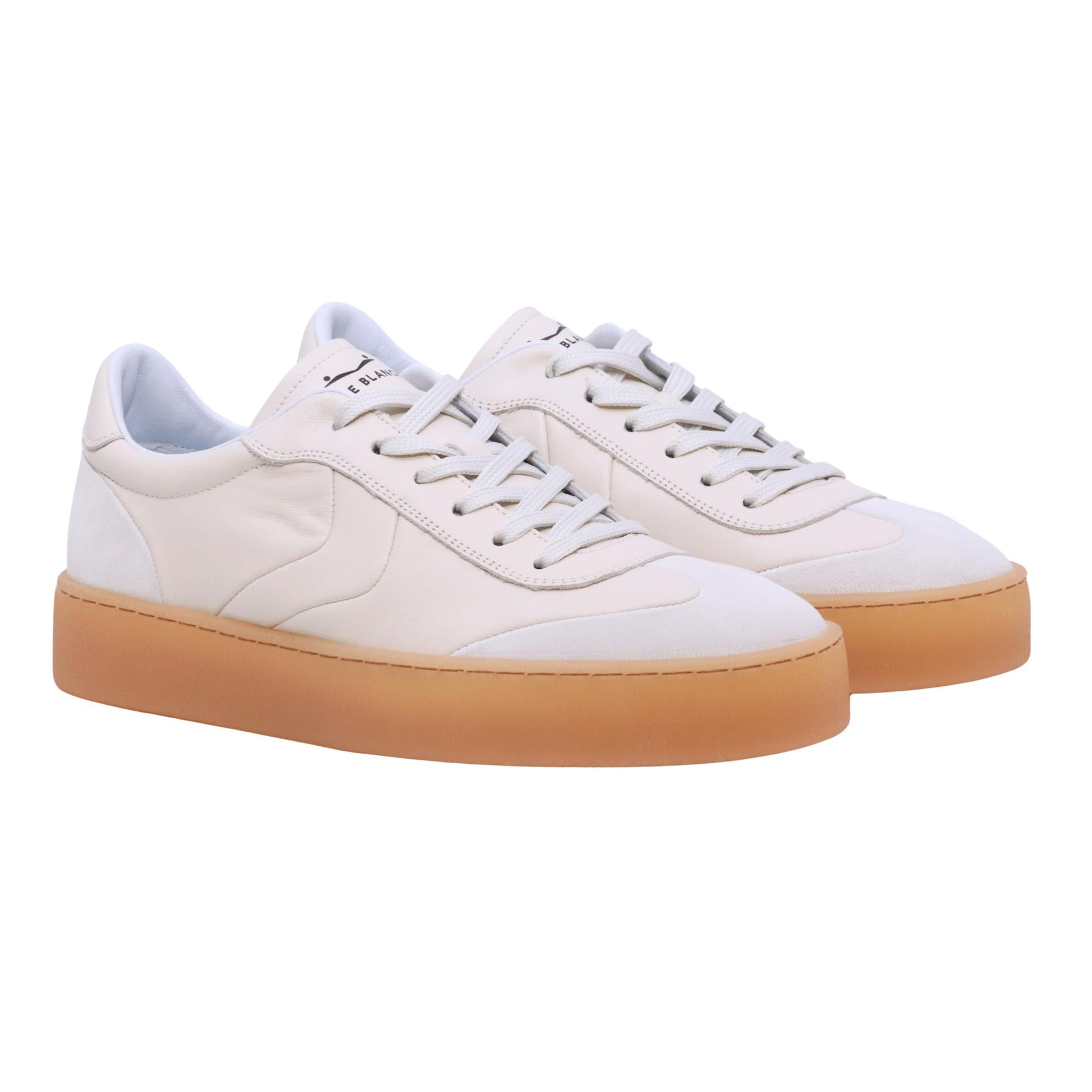 Voile Blanche Mind 02 sneaker uomo in pelle bianca e camoscio 