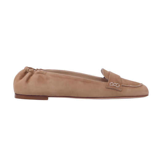 Fabio Rusconi S6779 Amalfi mocassino donna in camoscio cuoio con suola in cuoio<BR/> <BR/> 