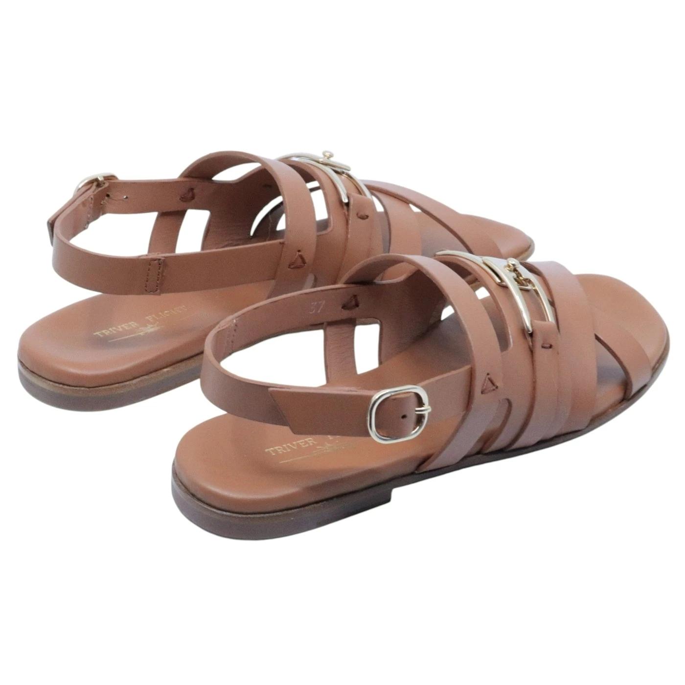 Sandalo donna Triver Flight 606 04 in pelle marrone 