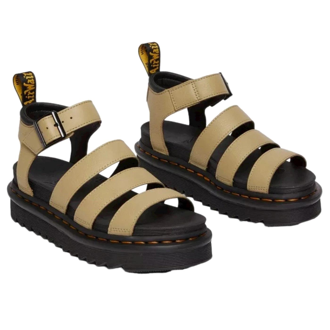 Dr Martens Blaire Pale sandalo donna in pelle verde oliva 