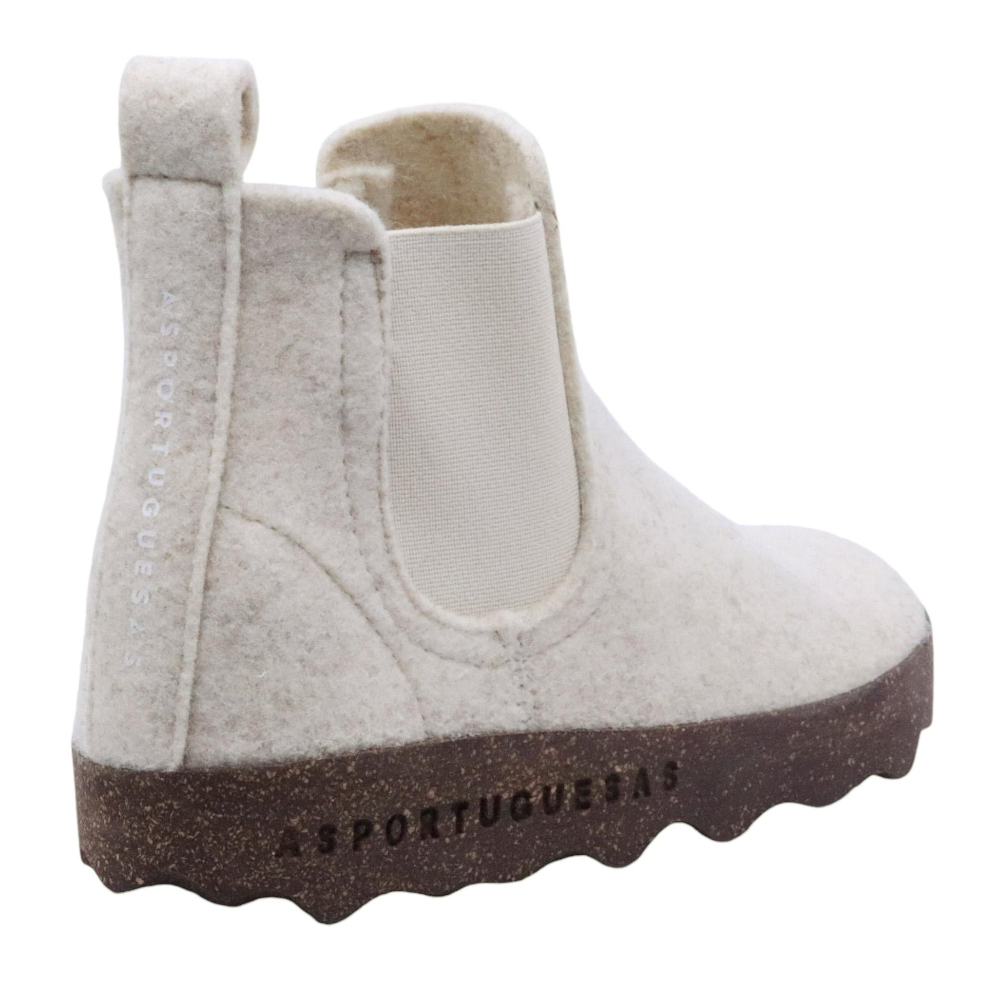 Chelsea Boot donna Asportuguesas Caia lana bianca 