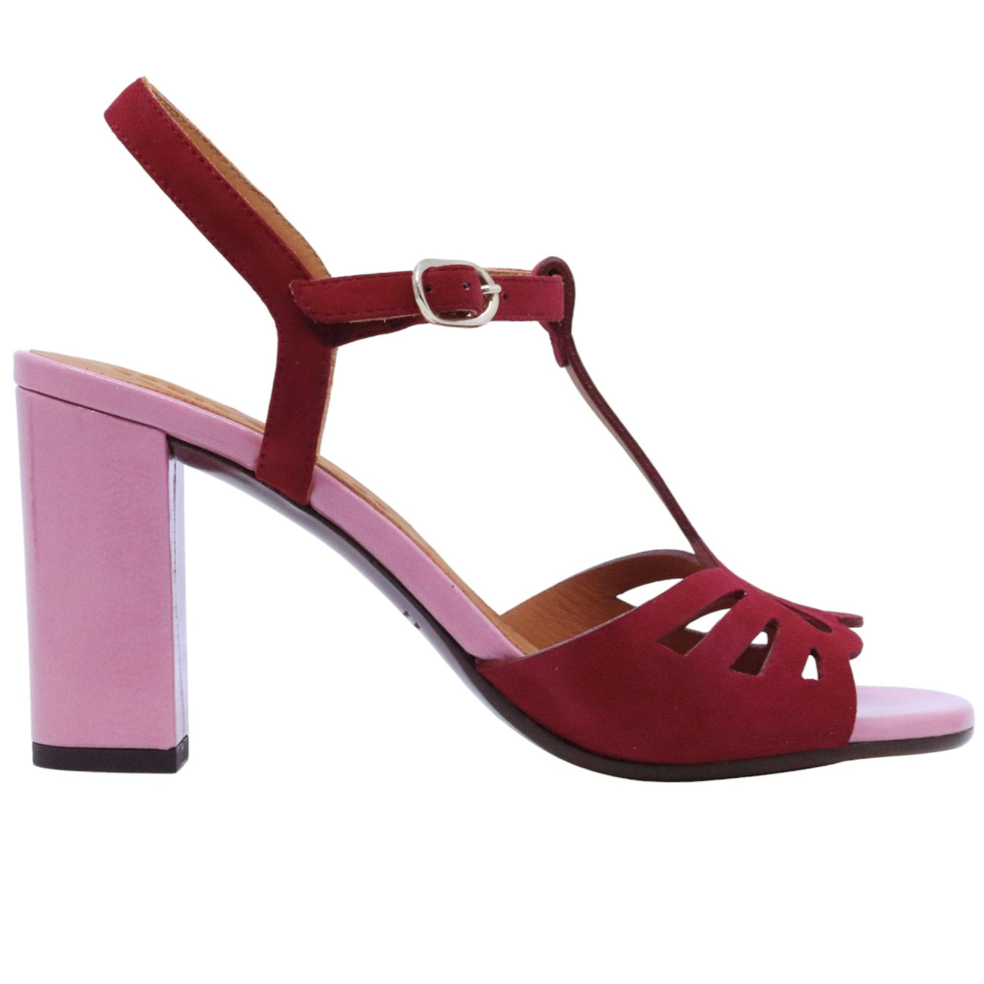 Chie Mihara Belala sandalo donna in camoscio ciliegia 