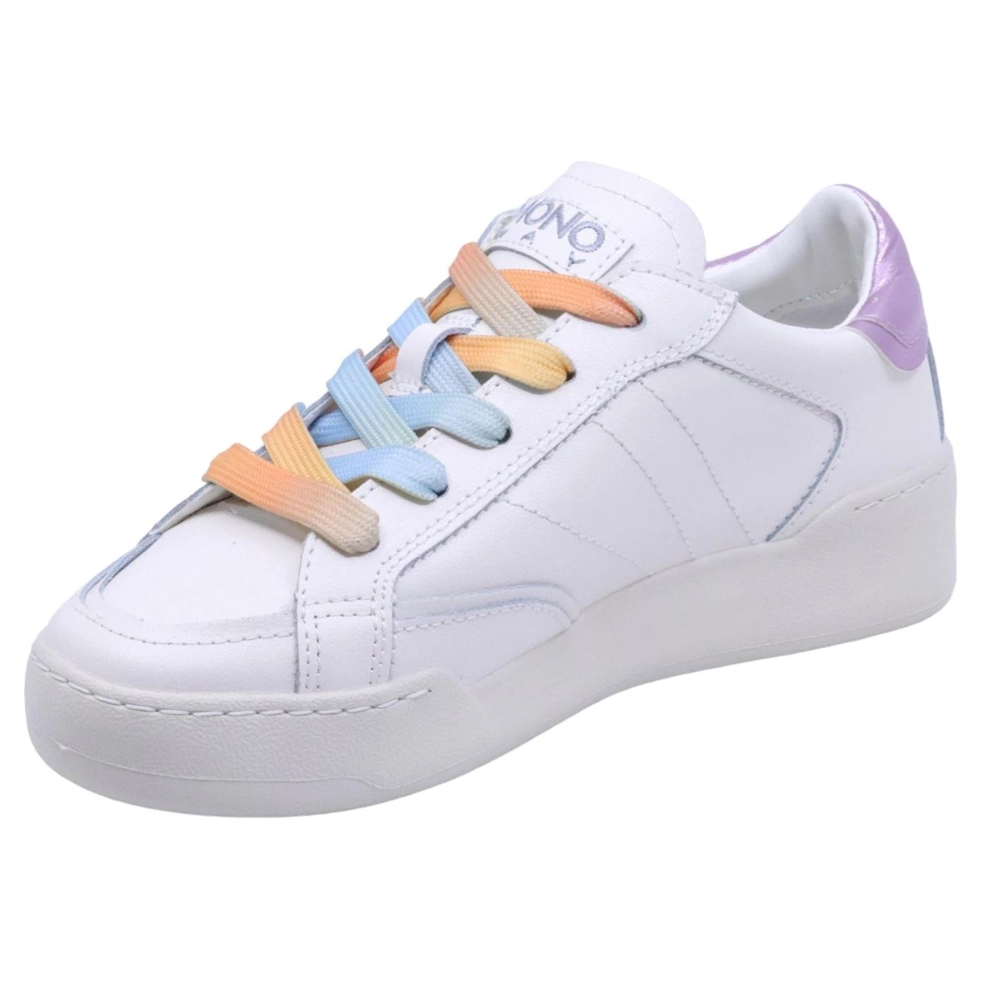 Sneaker donna Mono Way Emily in pelle bianca 