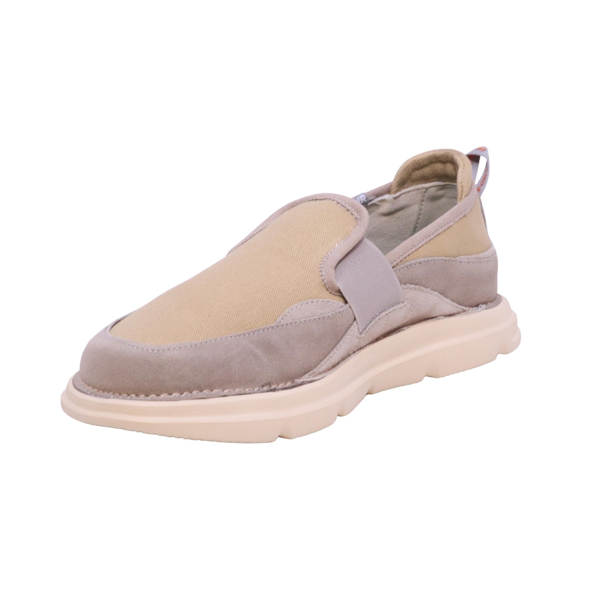 CNR Easy Clip sneaker uomo in camoscio e tessuto taupe senza lacci casual comfort 