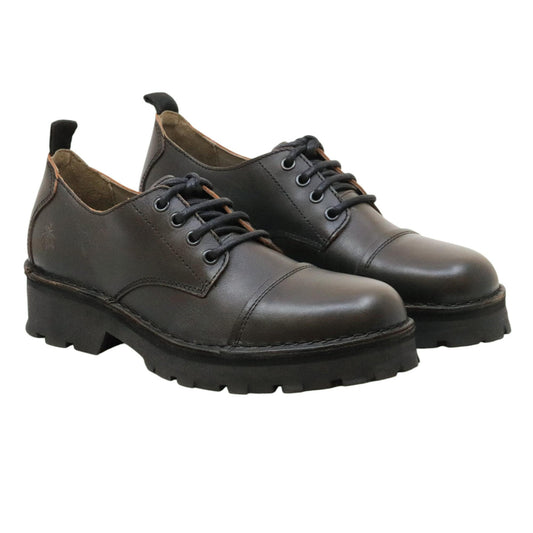 Fly London KLOU134 scarpa stringata uomo in pelle nera 