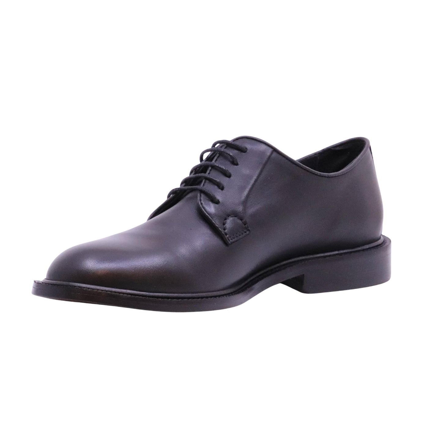 Antica Cuoieria 23050 derby uomo in pelle nera con suola in cuoio 