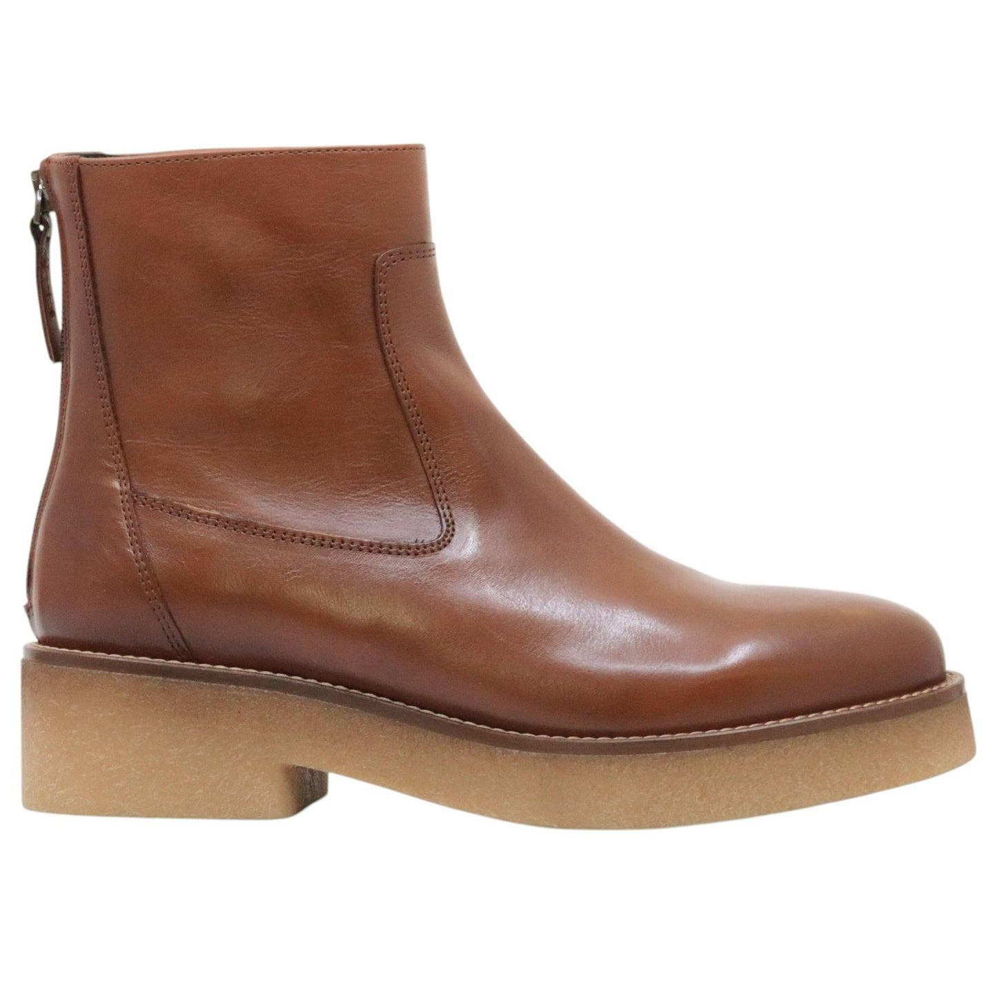 Triver Flight 775 02 stivaletto donna in pelle marrone con zip posteriore 