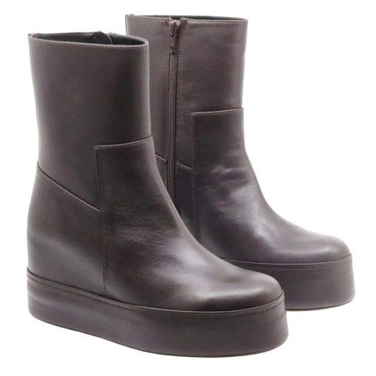 Stivaletto con zeppa Paloma Barceló Disa in pelle marrone 