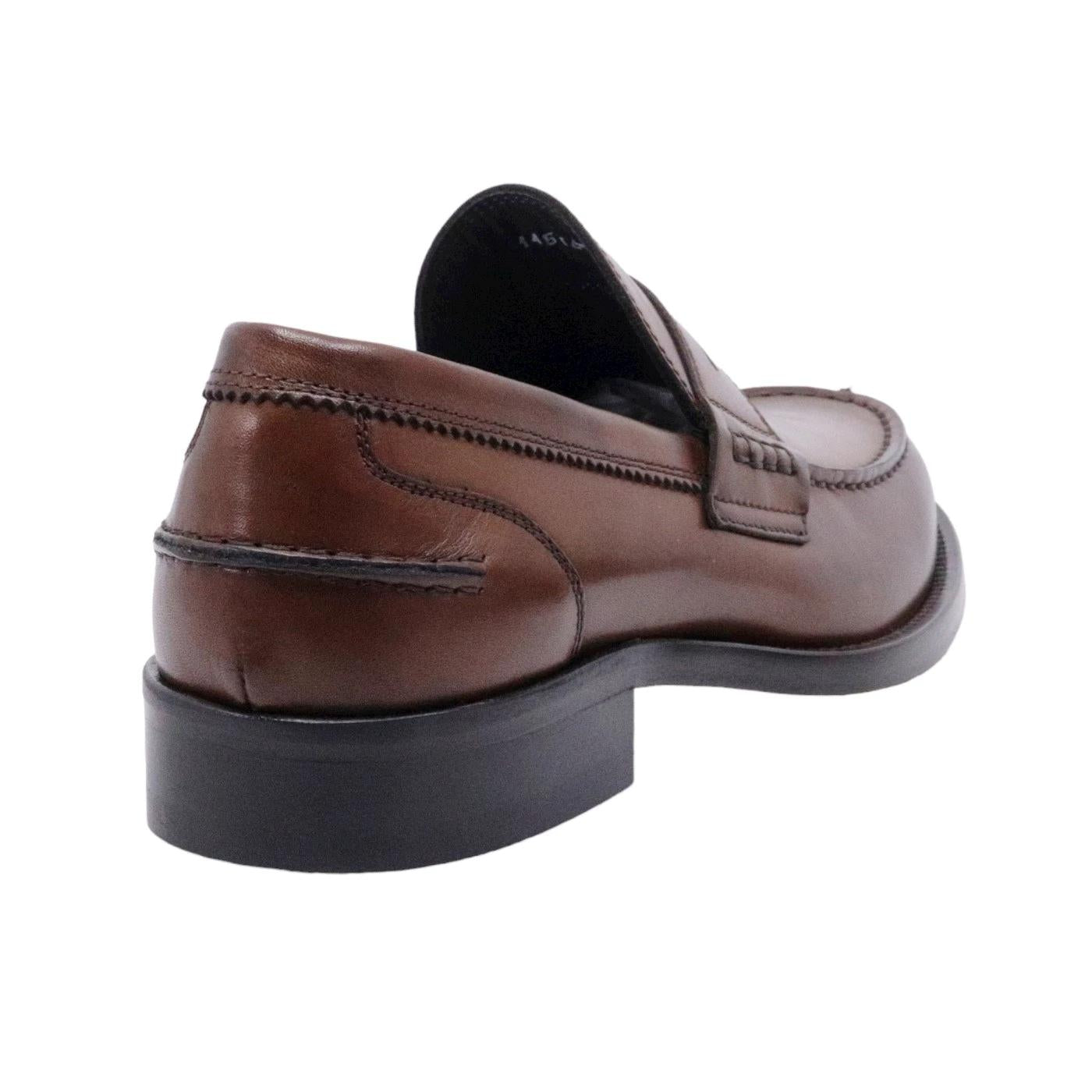 Mocassino uomo Antica Cuoieria 14566 in pelle di colore marrone 