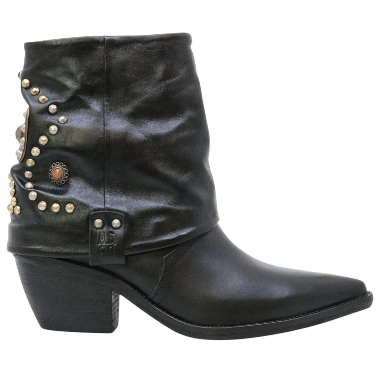 AS98 Caneva B84216 stivaletto donna in pelle nera 