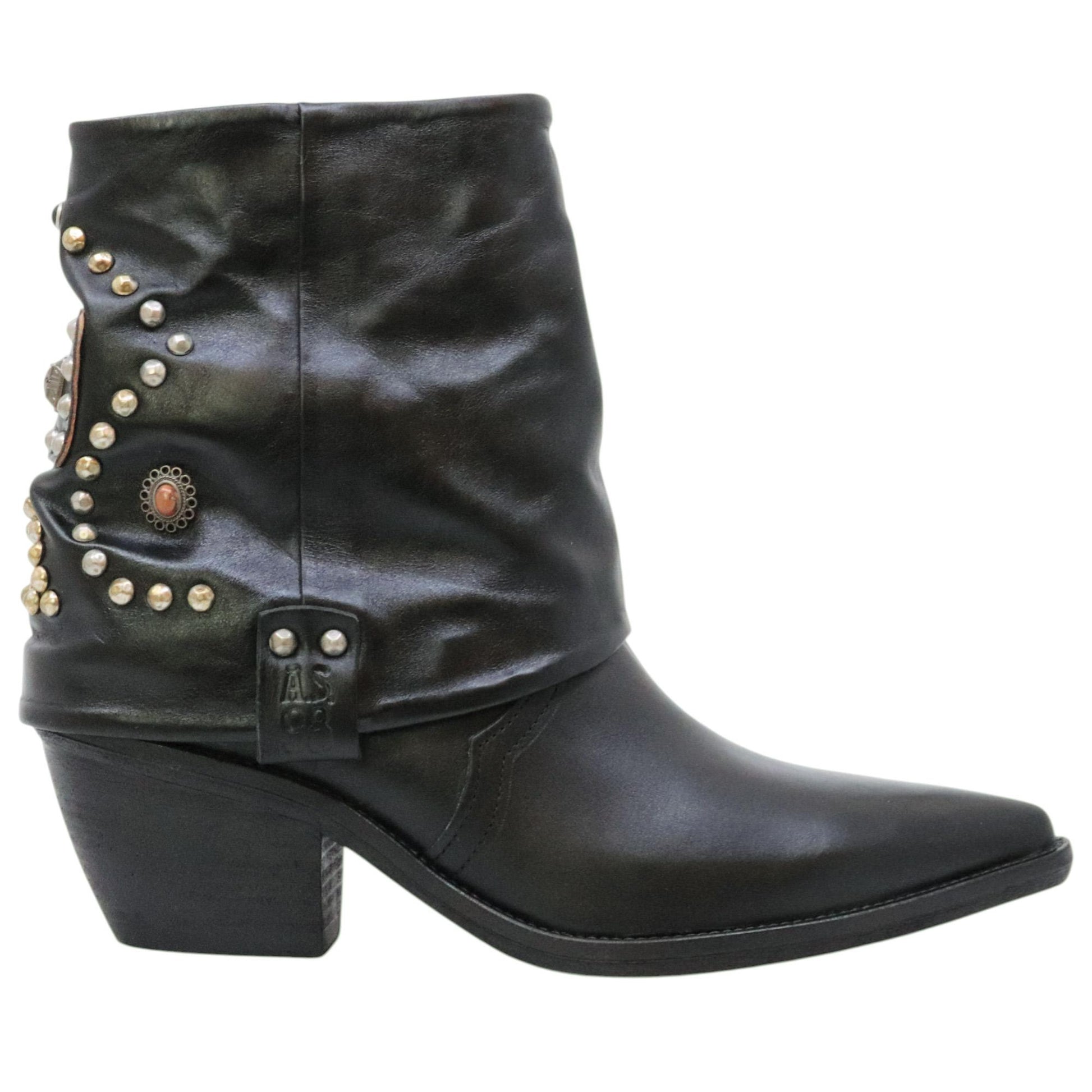 AS98 Caneva B84216 stivaletto donna in pelle nera 