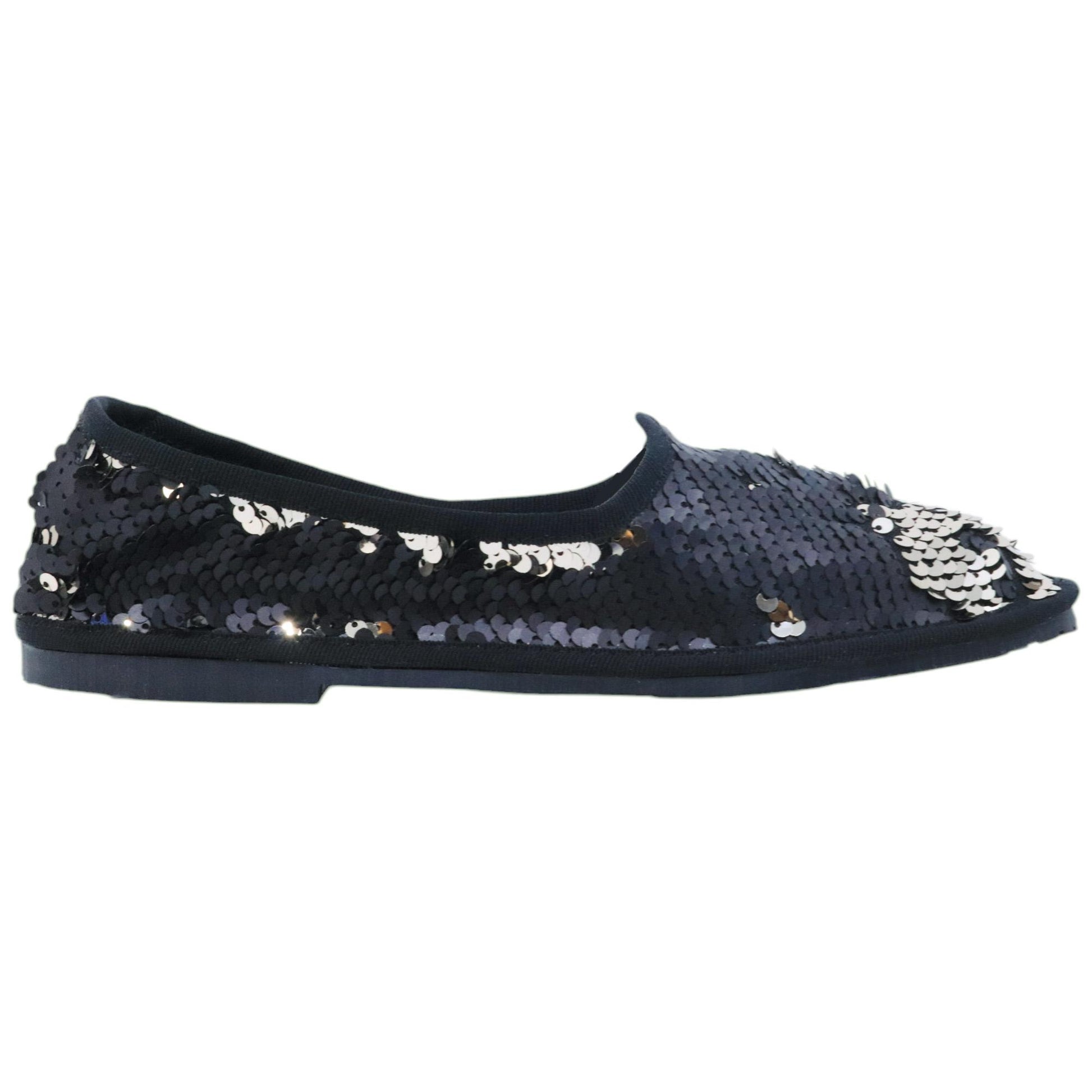 Scarpa Friulana donna Jaffè 125 in paillettes nero 