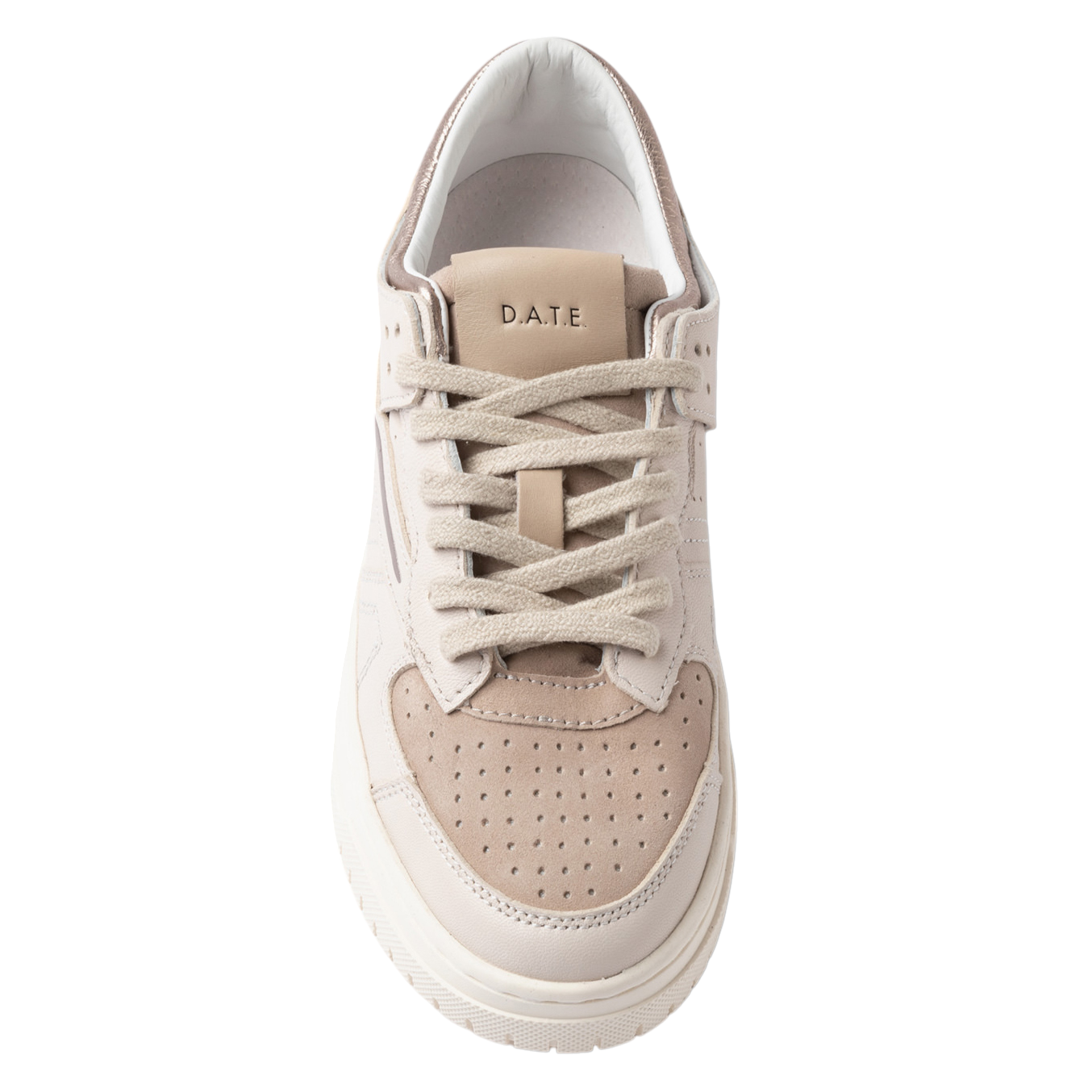 DATE Torneo Shiny Ivory TO SH IV sneaker donna in pelle color avorio 