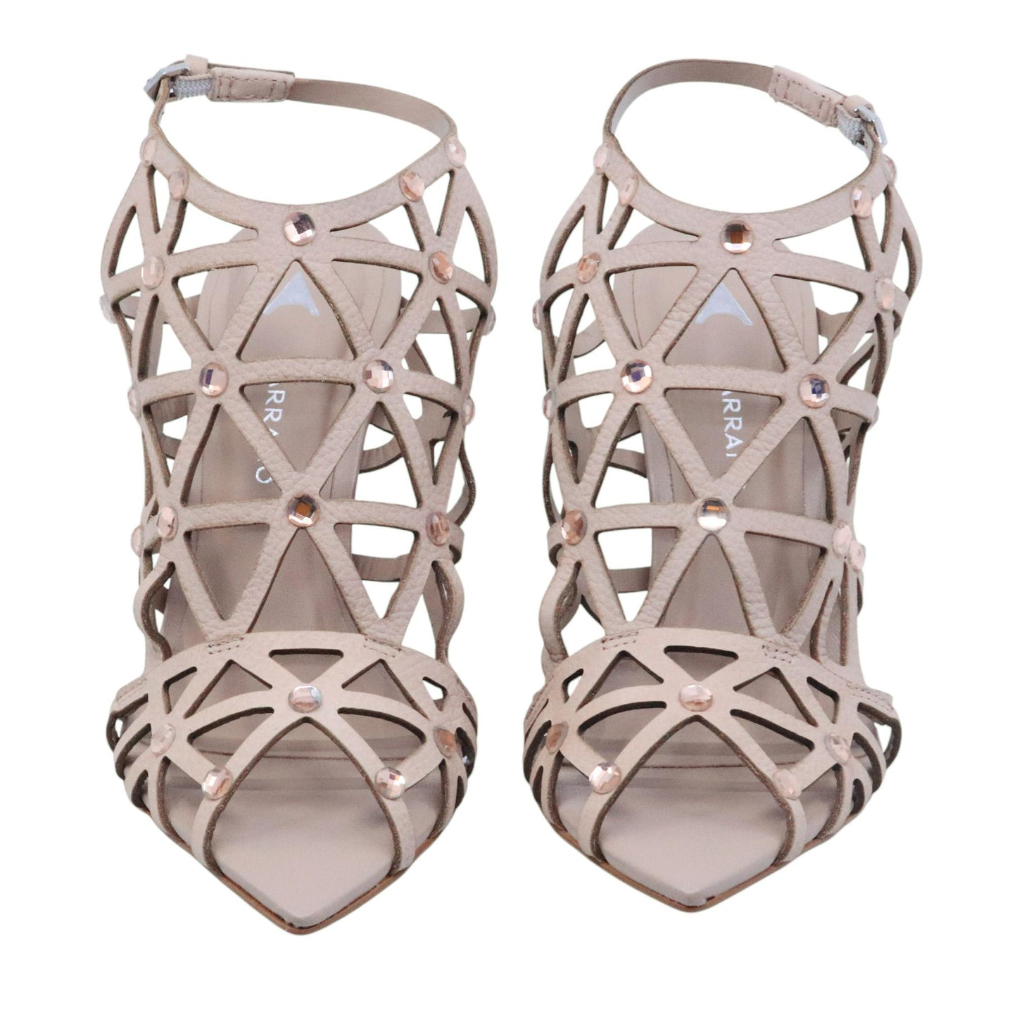 Sandalo con tacco donna Carrano 816002 in nabuk nude 