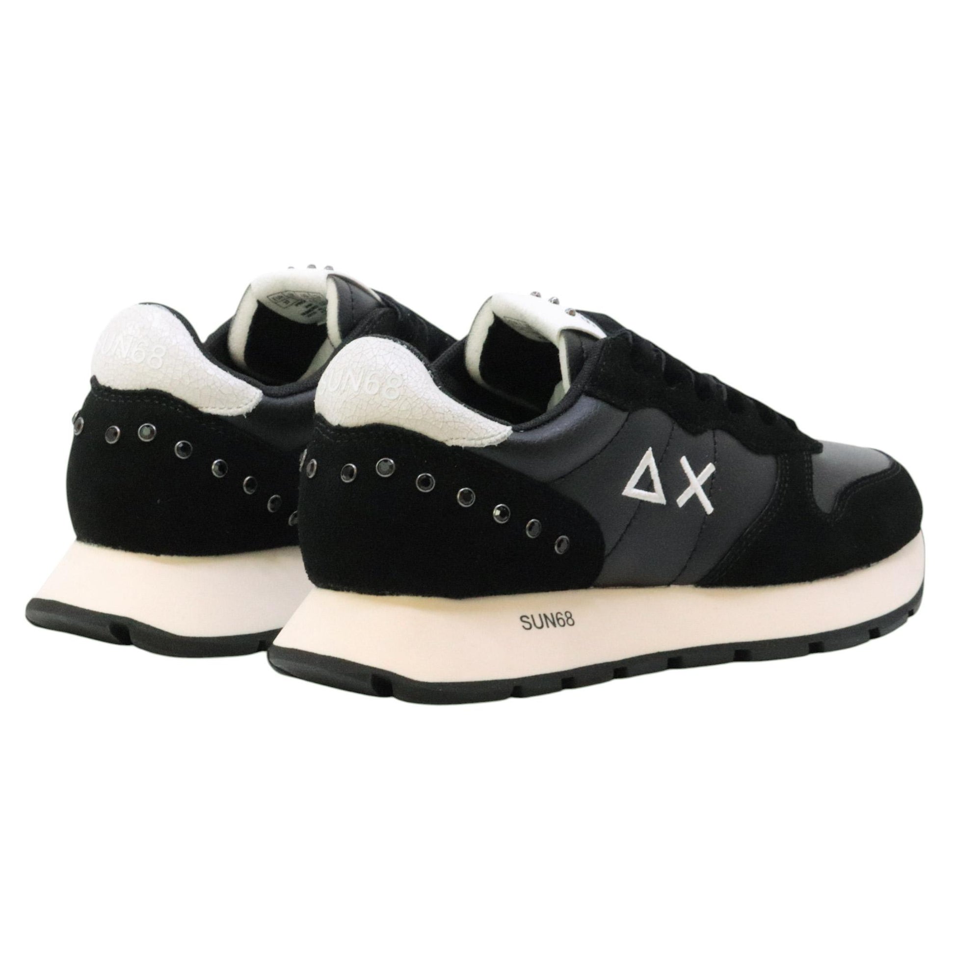 SUN68 Ally Studs Z45206 sneaker donna in similpelle e suede nero 