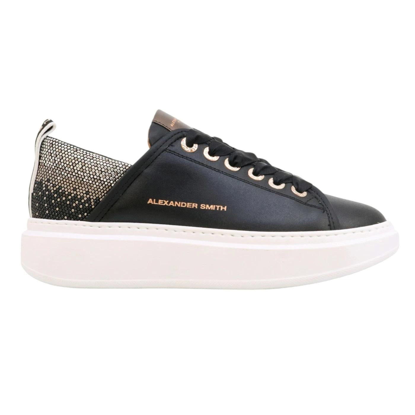 Sneaker donna Alexander Smith Wembley in pelle nera 