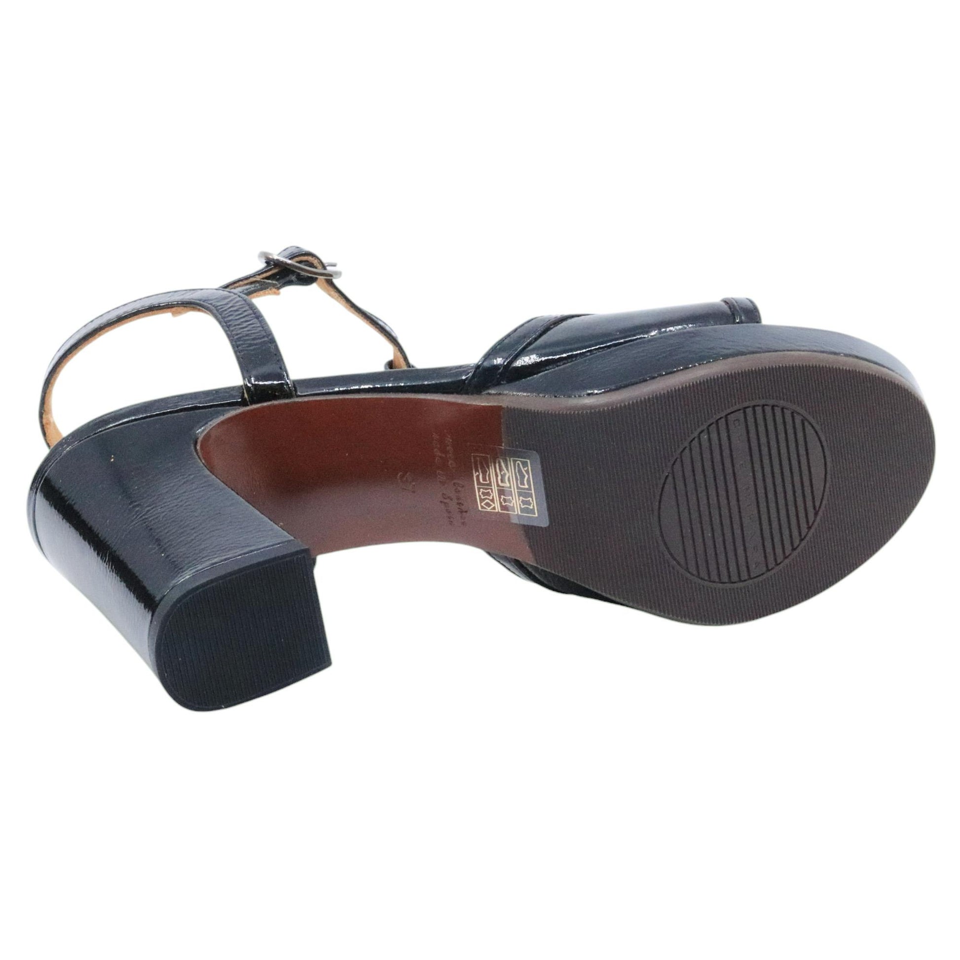 Chie Mihara Kemira sandalo donna in pelle vinile nera 