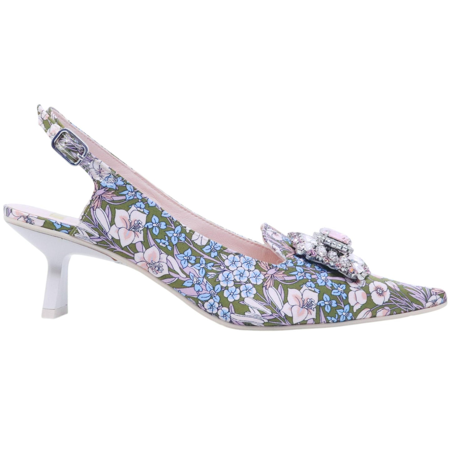 Ras 8043 slingback donna in tessuto a fantasia floreale multicolore 