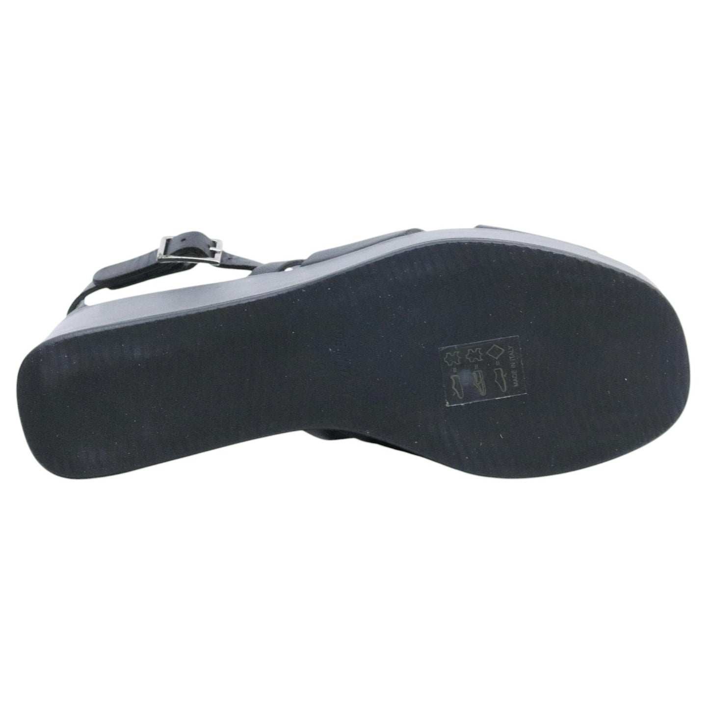 Sandalo zeppa Curiositè 2746 in pelle nera 