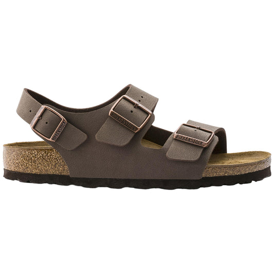 Birkenstock Milano Birkibuc Mocca 634503 sandalo uomo tripla fibbia marrone narrow fit 