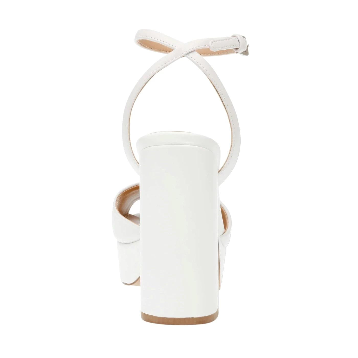 Sandalo con tacco Steve Madden Lourdes in similpelle color bianco 