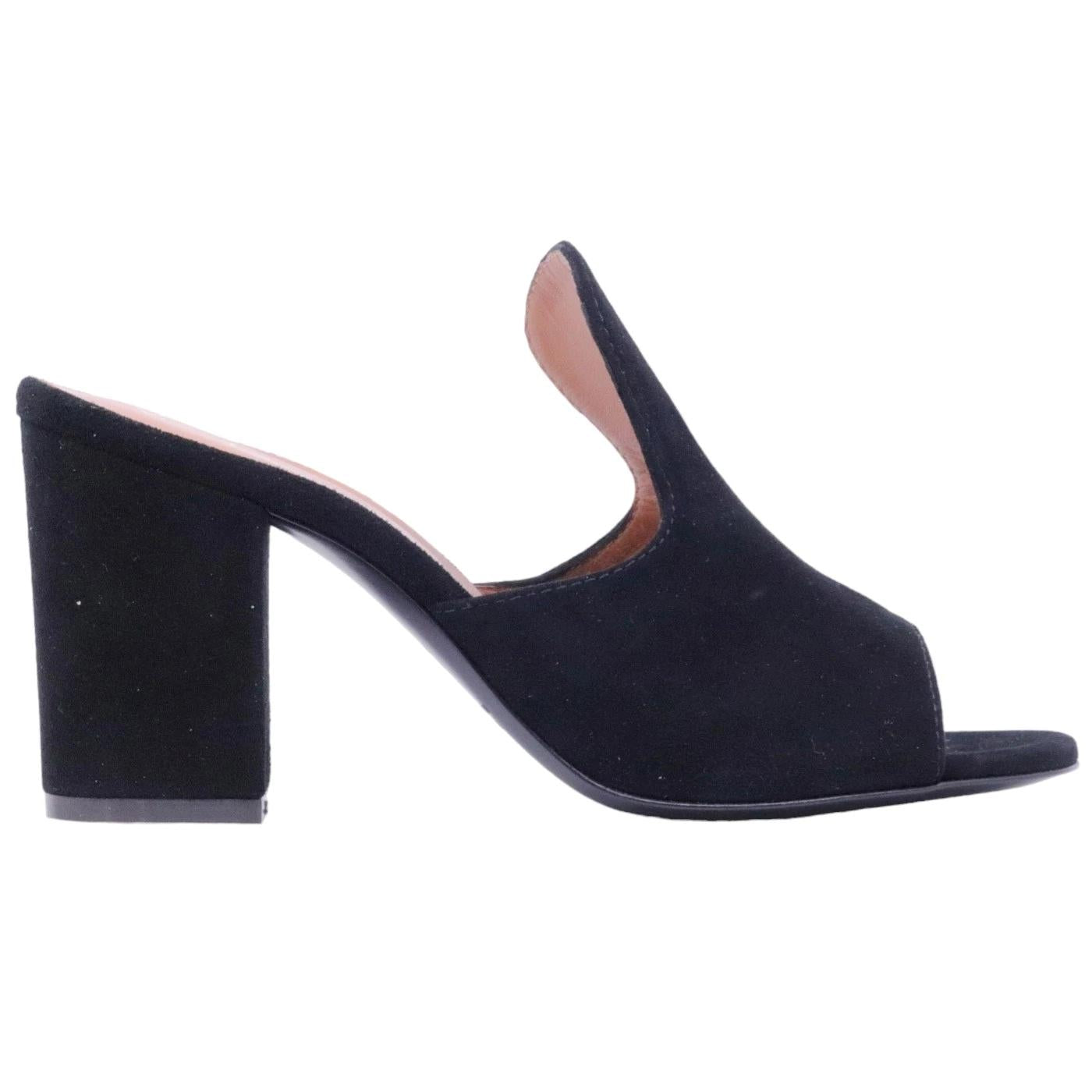 Sandalo donna Via Roma 15 2646 in camoscio nero e suola in vero cuoio 