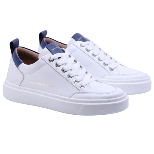 Sneaker uomo Alexander Smith Bond in pelle bianca e blu 