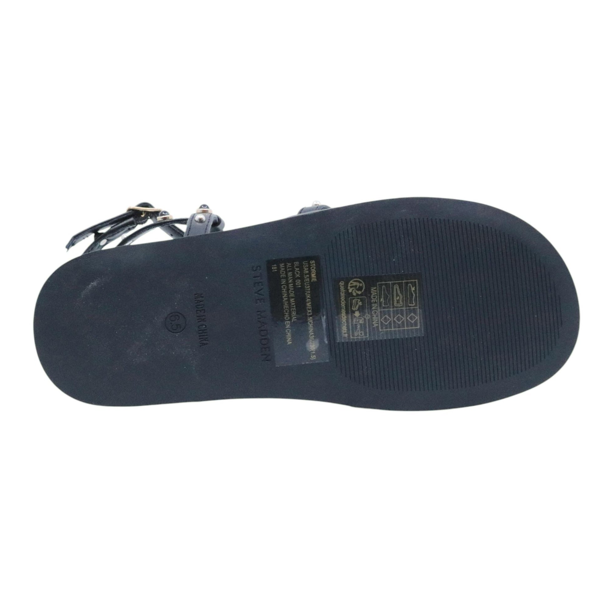 Steve Madden Stormie sandalo donna in similpelle nera con borchie 