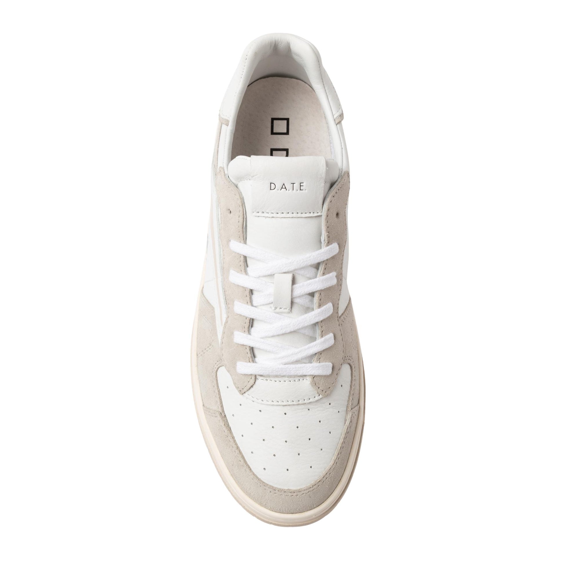 D.A.T.E. Torneo Pure Basic TP-BA-HB sneaker uomo in pelle bianca e beige 