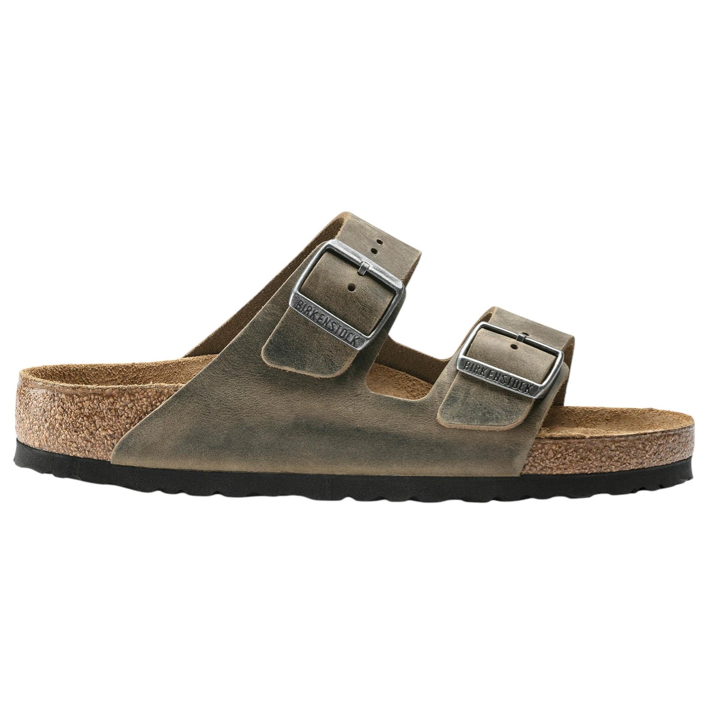 Birkenstock Arizona Olied sandalo doppia fibbia pelle khaki 