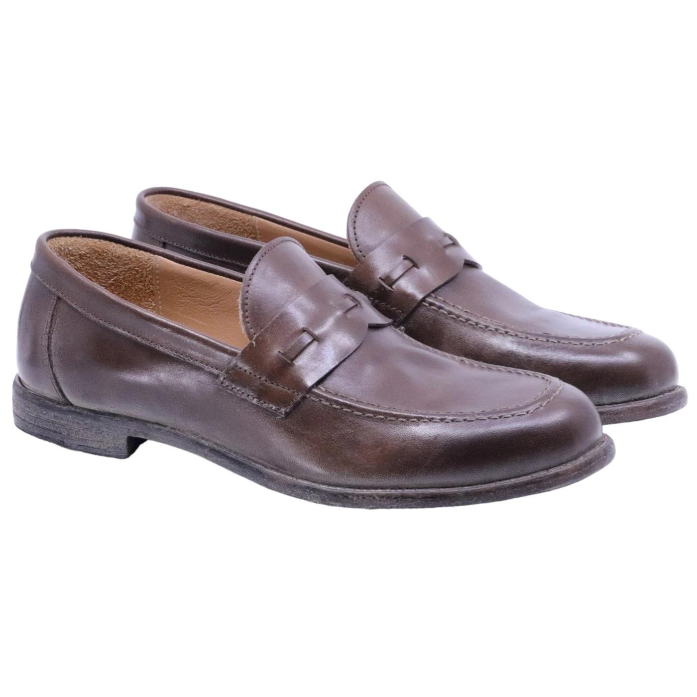 Mocassino uomo Moma 16402E in pelle marrone ebano 