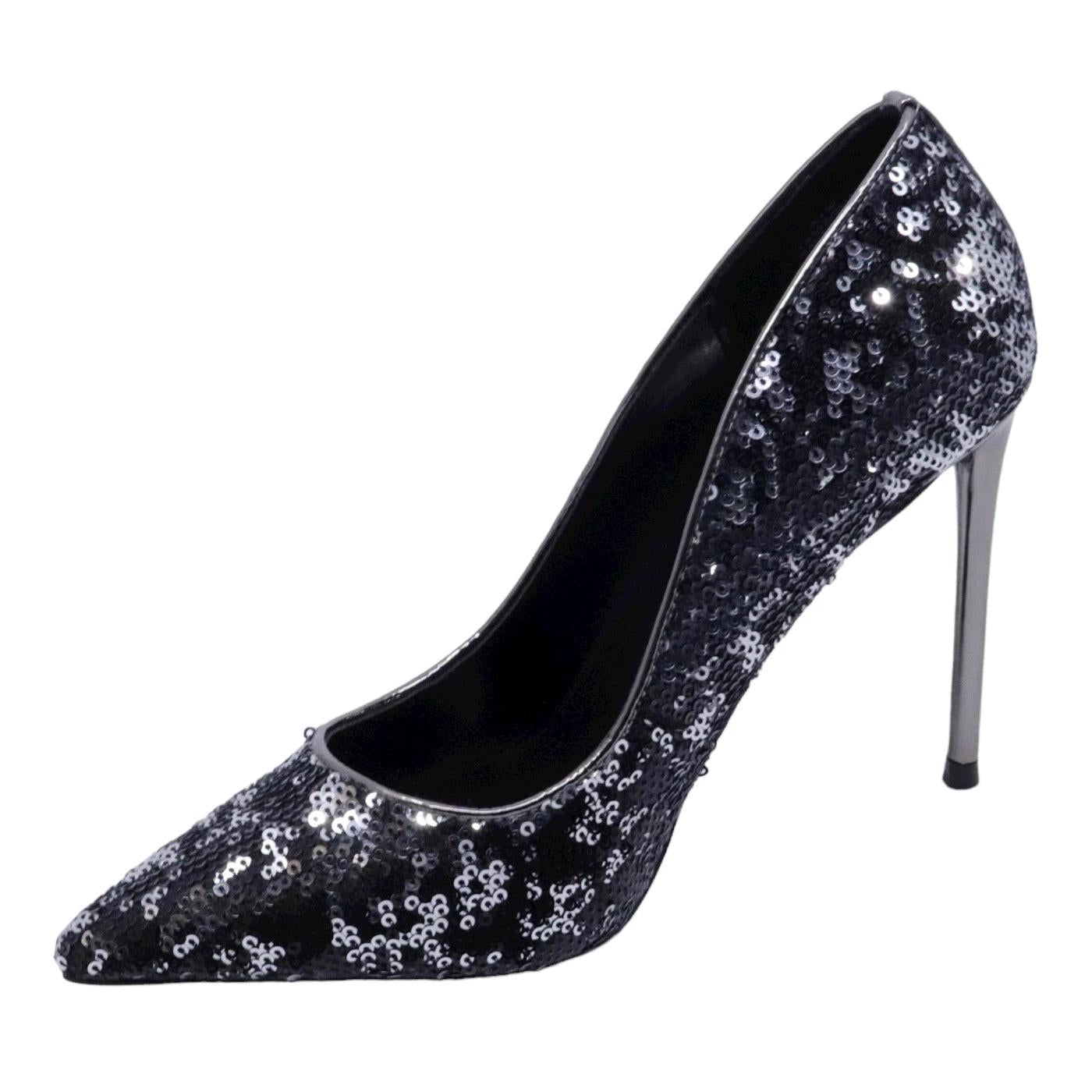 Steve Madden Vala décolleté donna con paillettes di colore nero e argento 