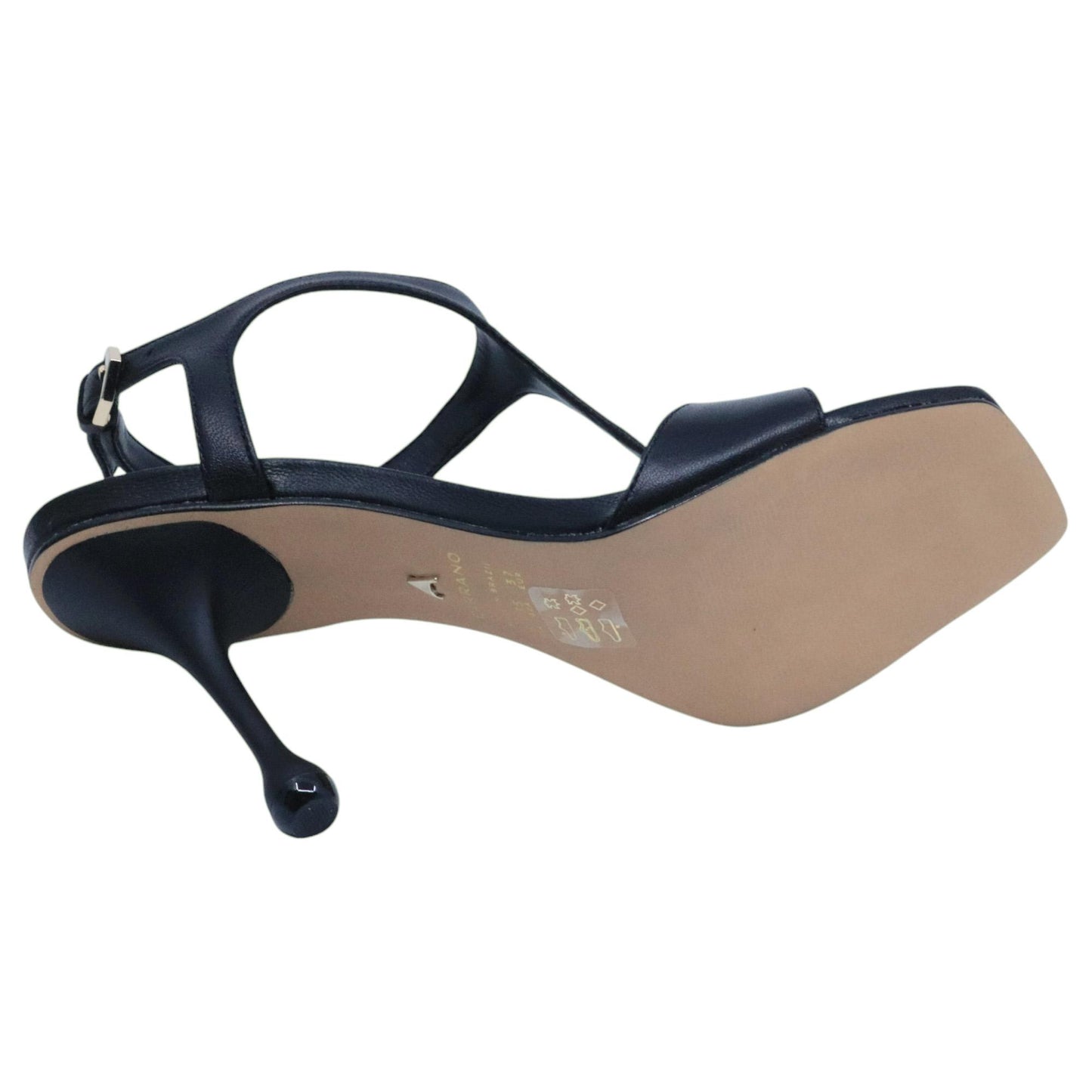 Sandalo con tacco Carrano 804003 in pelle nera 