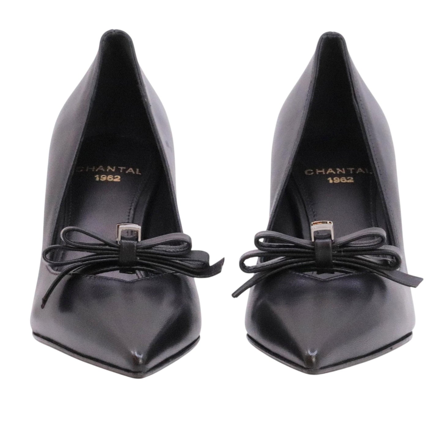 Chantal 1962 2730 décolleté donna in pelle nera con fiocco 
