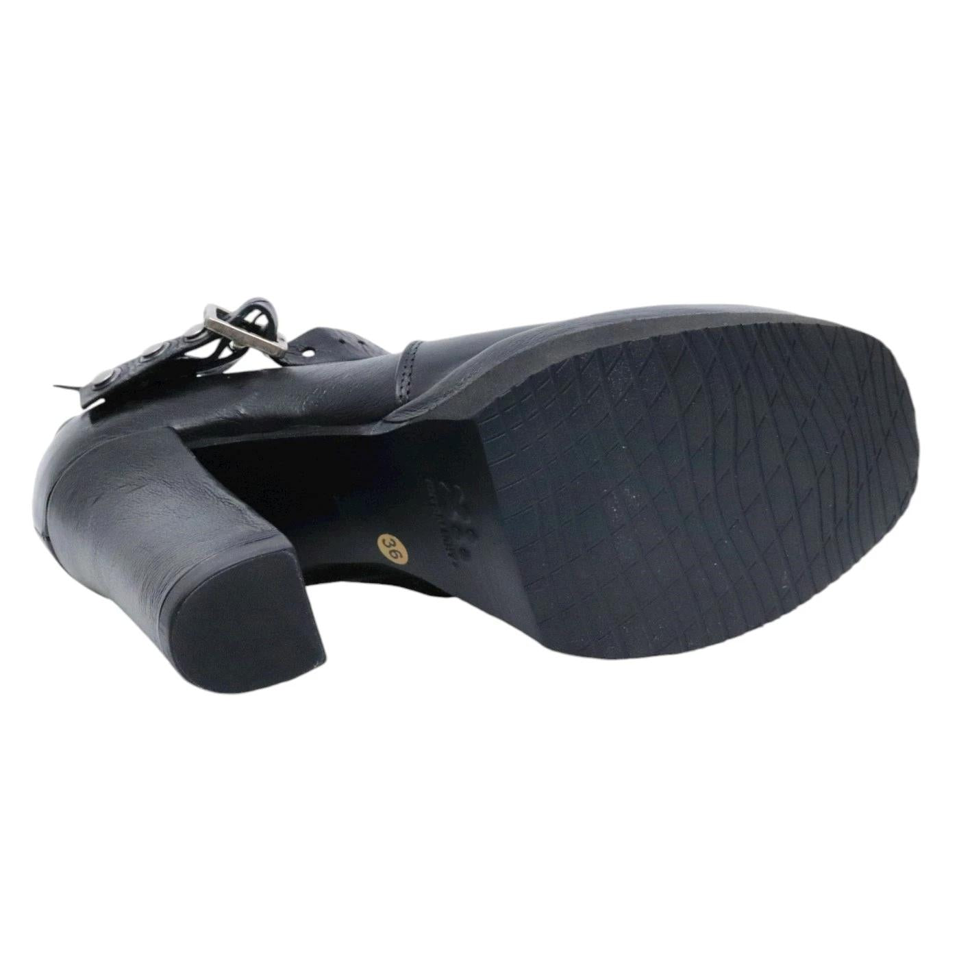 Tronchetto donna AS98 A53125 in pelle nera 