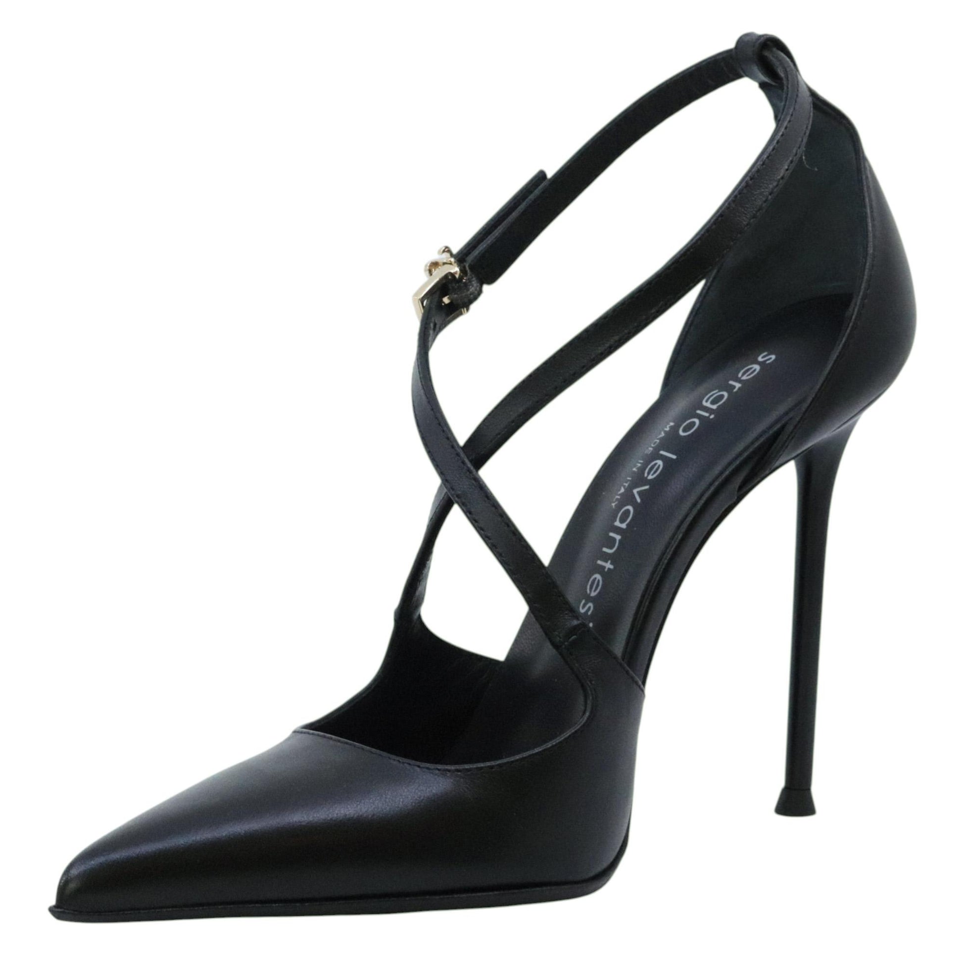 Sergio Levantesi Liza56 décolleté donna in pelle nera 