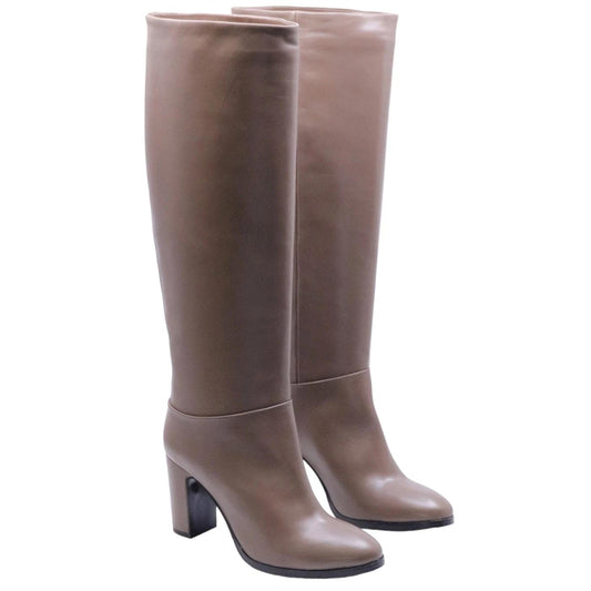 Stivale da donna The Seller LI300 da donna realizzato in pelle di colore fango 