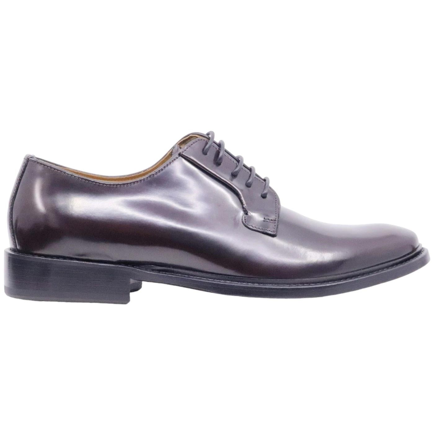 Scarpa Derby da uomo di Seboy's 3810 in pelle bordeaux spazzolata 