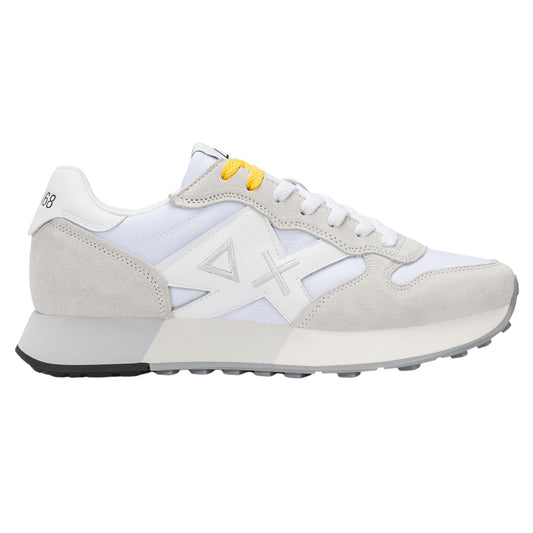 Sun68 Jaki Bicolor Z36116-0101 sneaker uomo bianco in nylon e camoscio 