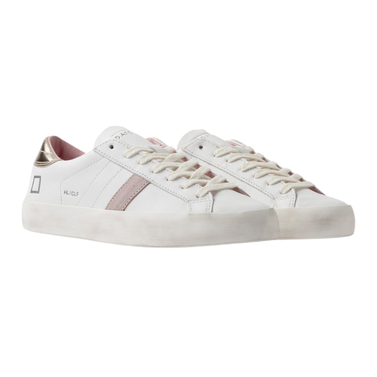 DATE Hill Low Calf White Platinum HL CA WM sneaker donna in pelle bianca 