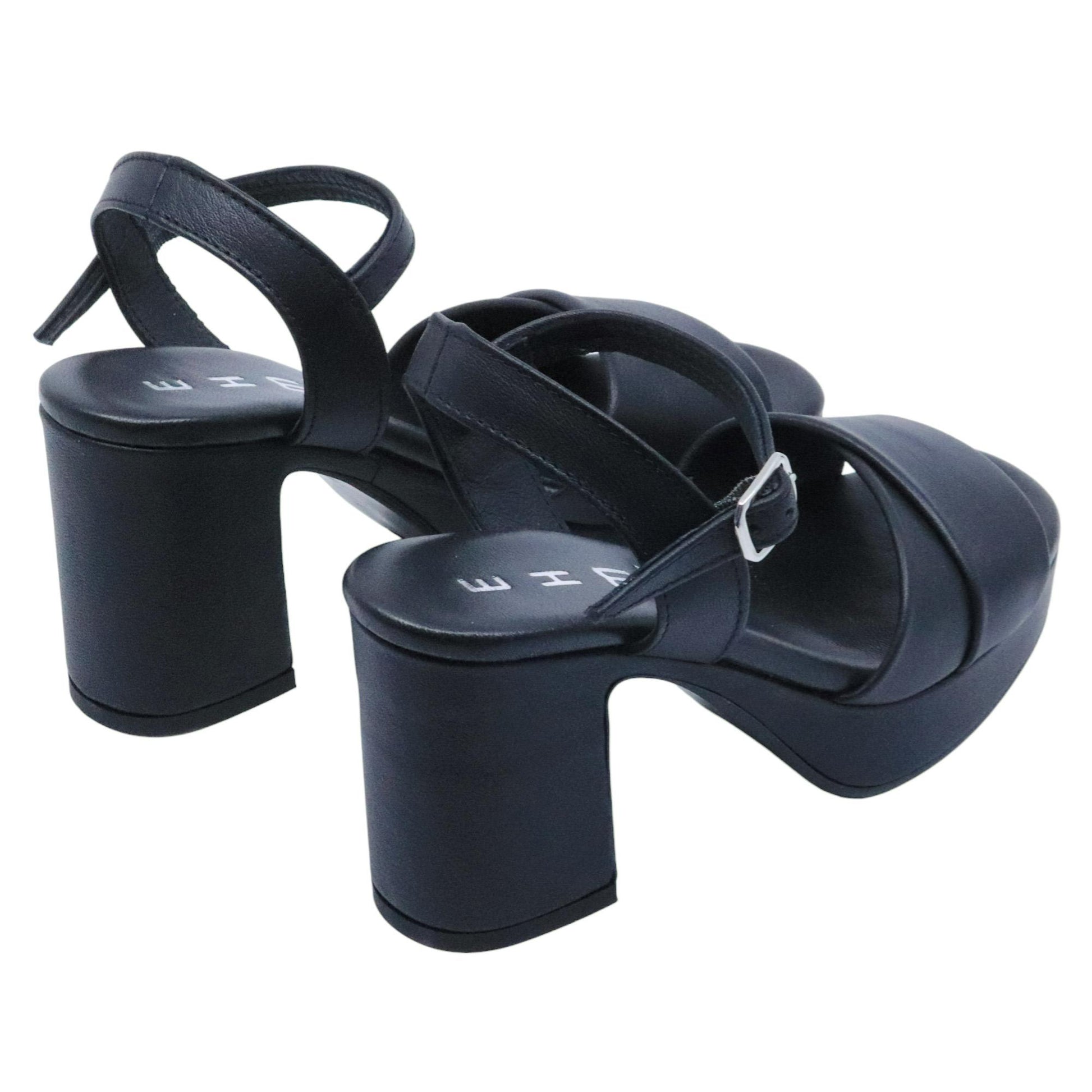 Sandalo con tacco Ehm Randy in pelle nera 