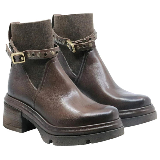 Stivaletto donna AS98 A89219 in pelle marrone 