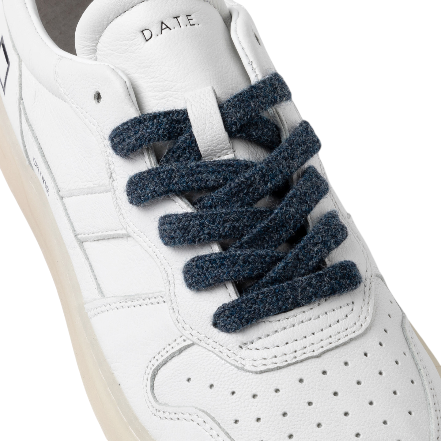 DATE Court 2.0 Transparent White C2 TS WH sneaker uomo in pelle bianca 