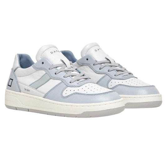 DATE Court 2.0 Soft White Cloud C2-SF-ID sneaker donna in morbida pelle bianca e azzurra 