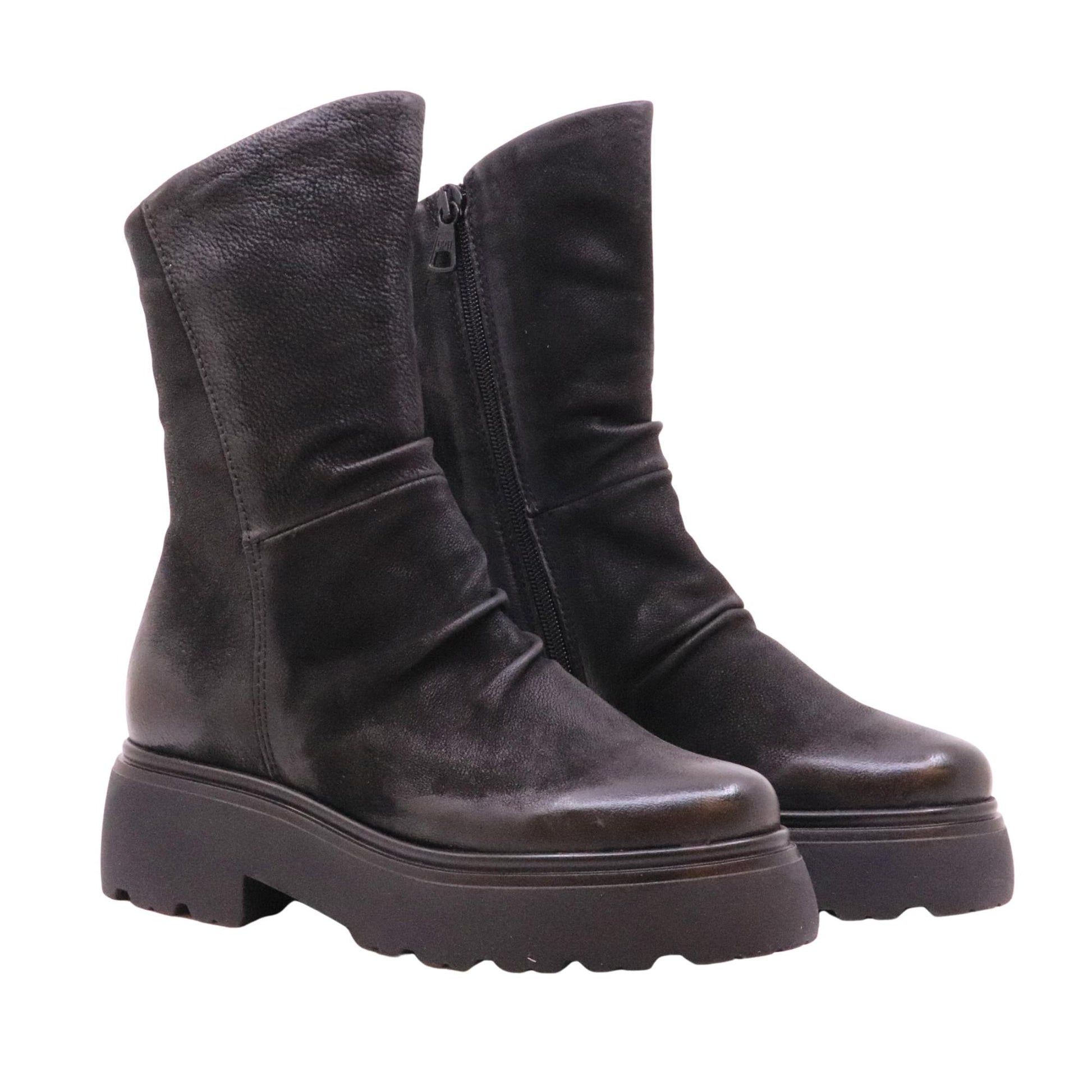 MJUS Ortone L44208 stivaletto donna in pelle nukuk nera 