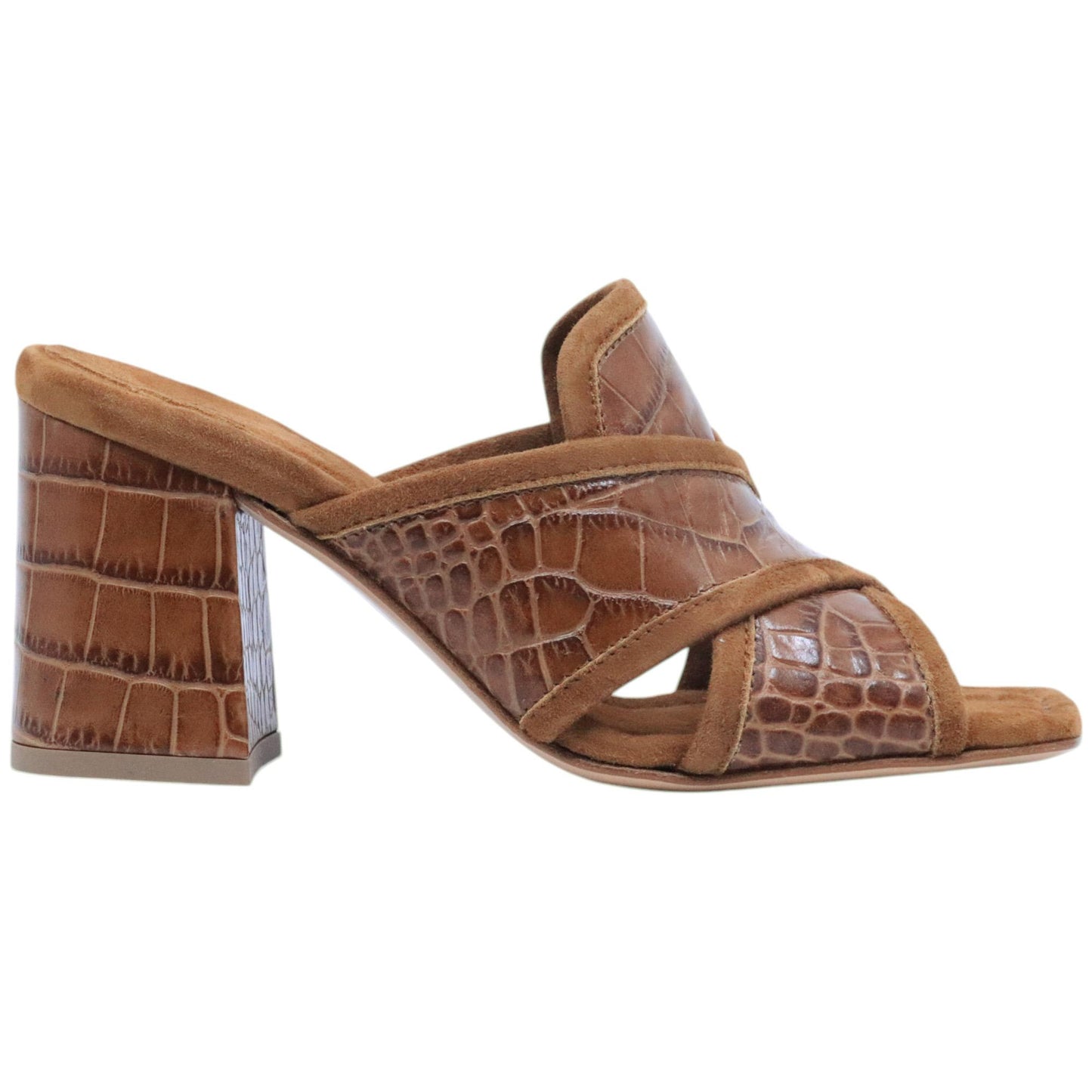 Sandalo donna Anna F 3809 in pelle cocco marrone 