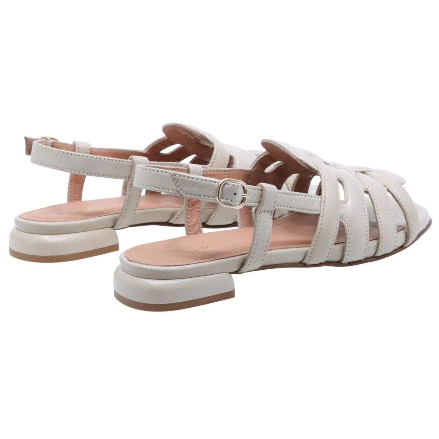 Sandalo donna Triver Flight 566 28 in pelle avorio 