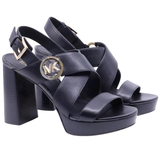 Sandalo con tacco Michael Kors Vera in pelle nera 