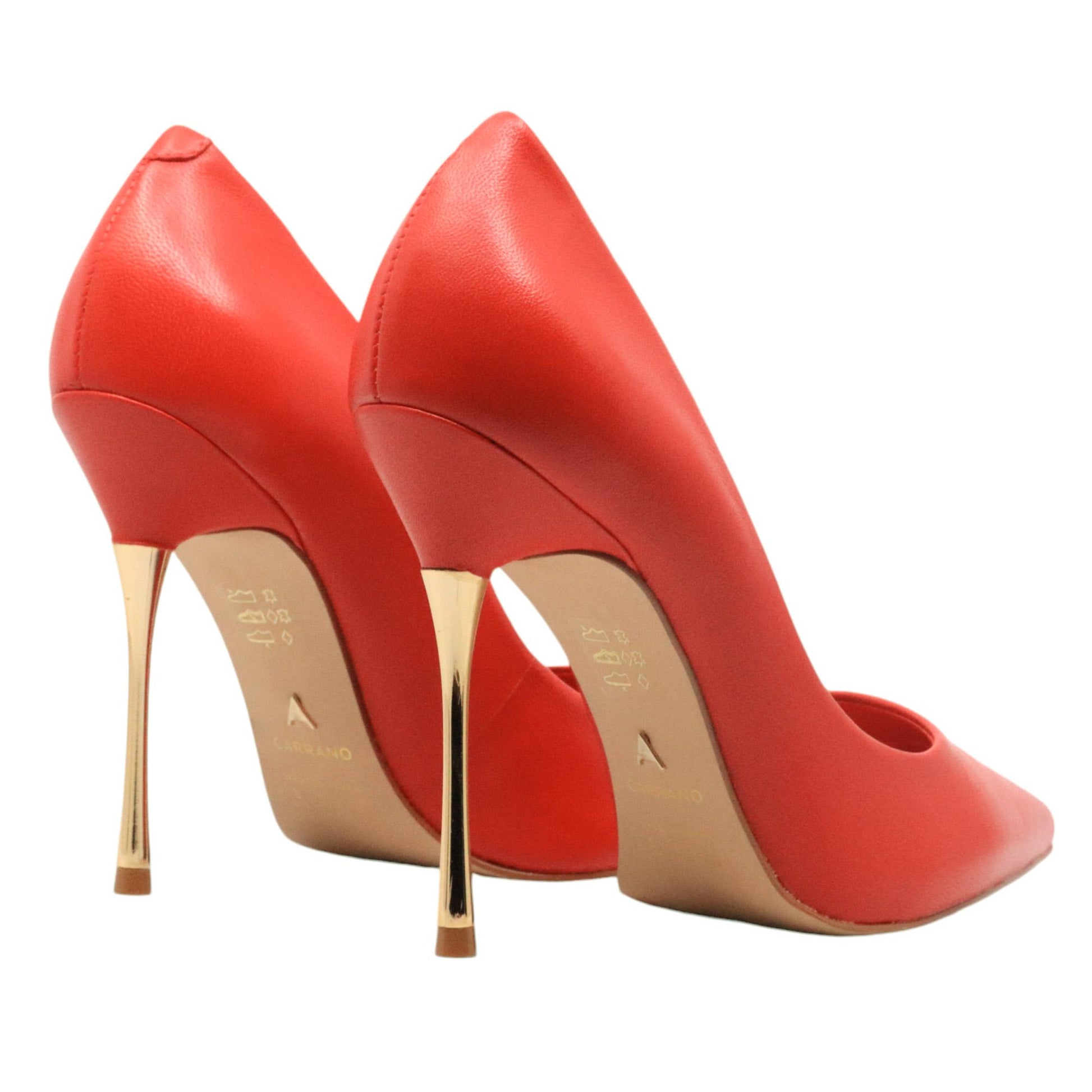 Décolleté donna Carrano in pelle di colore rossa 